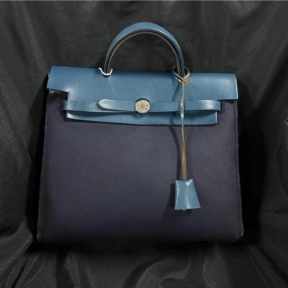 Hermes Handbags - Hermes Blue 2 Way Herbag